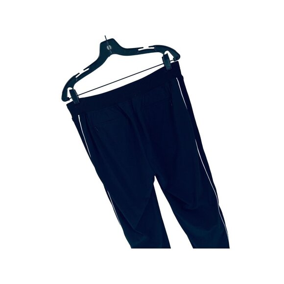 ATHLETA Pull-up Pants Navy Blue White Stripe Casual Travel Workout Size 8 - Picture 5 of 12